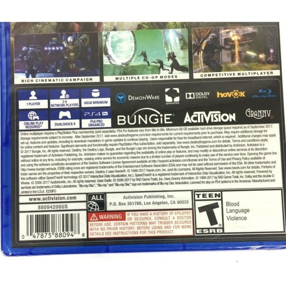 PS4 Destiny 2, New Legends Will Rise, Play Station 4, Teen Rated, NEW Sealed - Picture 3 of 4